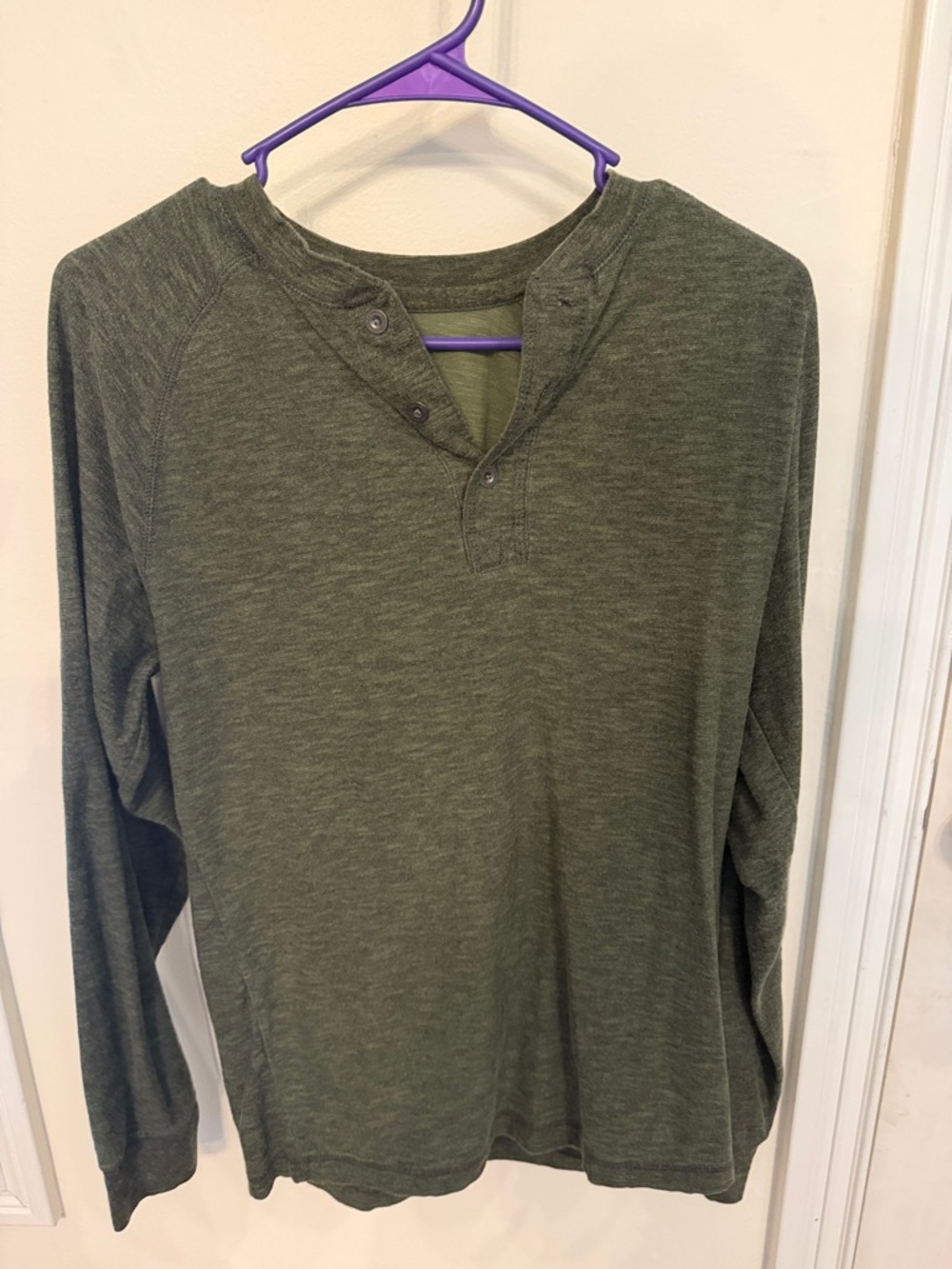 RedHead Olive Green Long Sleeve Henley Shirt